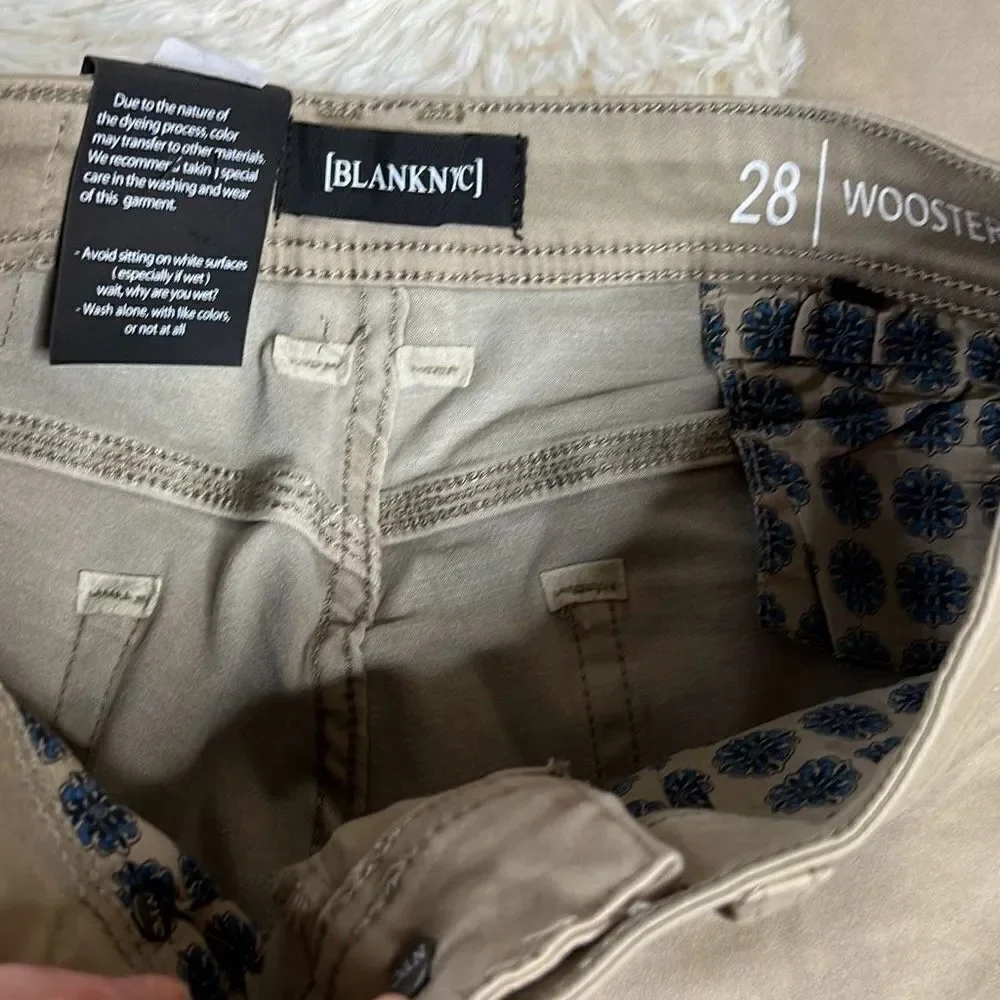 Blank NYC Wooster Slim Fit Jeans NWT Size 28 Tan